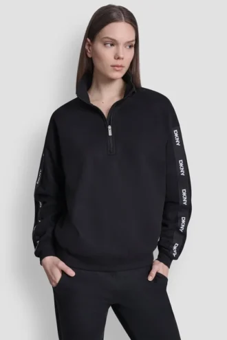 Sudadera con logo y cremallera de un cuarto