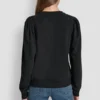 Sudadera con mangas abullonadas y detalles de encaje Sudadera con mangas abullonadas y detalles de encaje