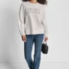 Sudadera de cuello redondo con logotipo de DKNY con pedrería Sudadera de cuello redondo con logotipo de DKNY con pedrería