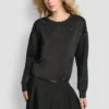 Sudadera de estilo burbuja con mezcla de tejidos