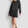 Sudadera de estilo burbuja con mezcla de tejidos