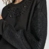 Sudadera de estilo burbuja con mezcla de tejidos