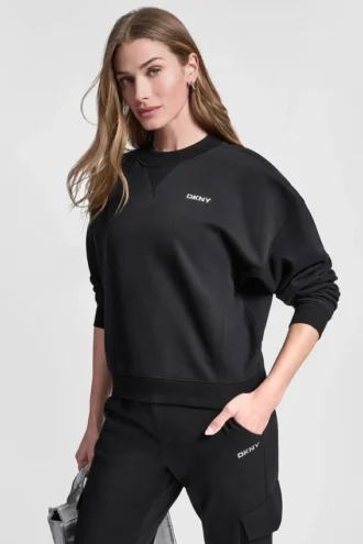 Sudadera de felpa con logo burbuja metalizado