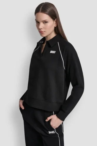 Sudadera polo con logotipo ribeteado