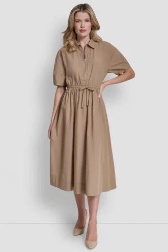 Vestido camisero con cremallera