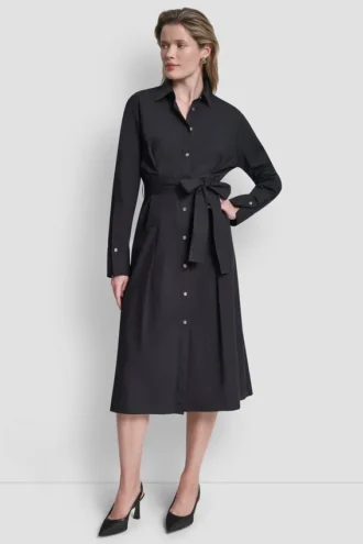 Vestido camisero midi con botones