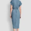 Vestido camisero midi de mangas cortas Vestido camisero midi de mangas cortas