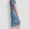 Vestido camisero midi de mangas cortas Vestido camisero midi de mangas cortas