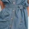 Vestido camisero midi de mangas cortas Vestido camisero midi de mangas cortas