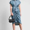 Vestido camisero midi de mangas cortas Vestido camisero midi de mangas cortas