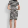 Vestido con cuello alto, rayas de Lúrex y logotipo Vestido con cuello alto, rayas de Lúrex y logotipo