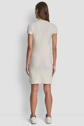 Vestido de cuello redondo con estampado jacquard del logotipo