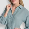 Vestido de gasa con cuello en V