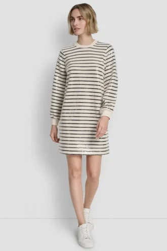 Vestido de sudadera plisado con lentejuelas