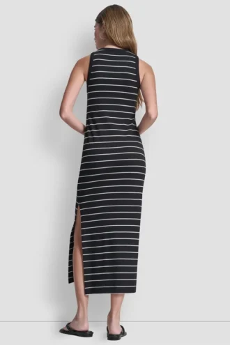 Vestido largo sin mangas de canalé Maxi