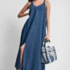 Vestido Maxi con cuello en V y tirantes anudados Vestido Maxi con cuello en V y tirantes anudados