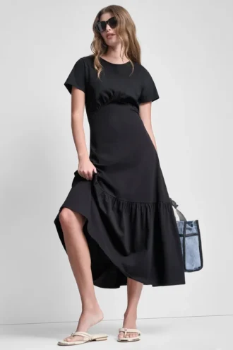 Vestido Maxi con volantes y fruncido en el corpiño