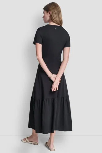 Vestido Maxi con volantes y fruncido en el corpiño