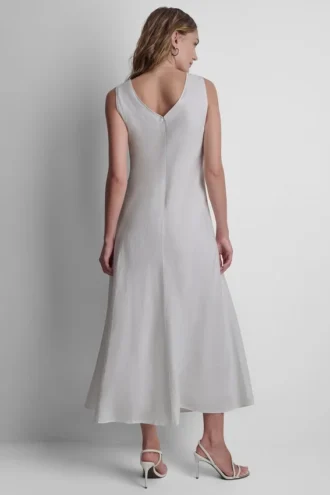 Vestido Maxi de lino deshilachado