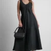 Vestido Maxi de lino deshilachado Vestido Maxi de lino deshilachado