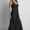 Vestido Maxi de lino deshilachado Vestido Maxi de lino deshilachado