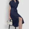 Vestido midi con botones en la parte delantera Vestido midi con botones en la parte delantera