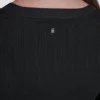 Vestido midi de punto elástico con cuello Henley y mangas abullonadas Vestido midi de punto elástico con cuello Henley y mangas abullonadas