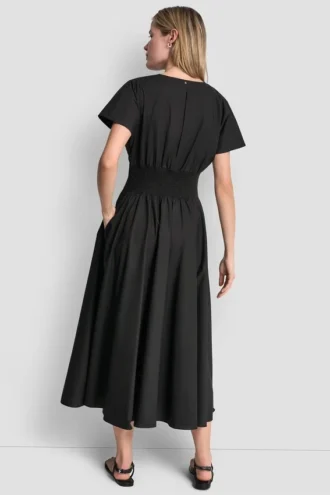Vestido midi fruncido con hebillas Vestido midi fruncido con hebillas