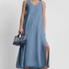 Vestido midi holgado de Tencel Vestido midi holgado de Tencel