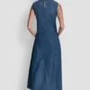 Vestido midi sin mangas de denim Vestido midi sin mangas de denim