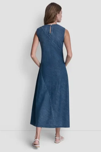 Vestido midi sin mangas de denim
