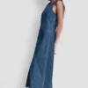 Vestido midi sin mangas de denim Vestido midi sin mangas de denim