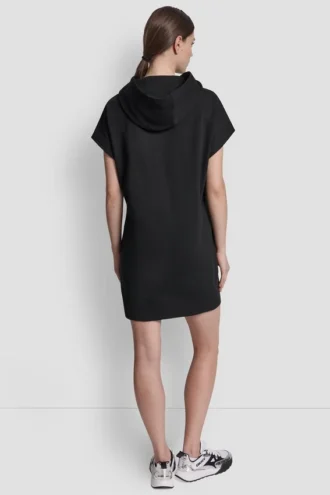 Vestido mini con capucha y logotipo medallón universitario