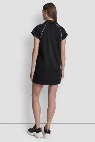 Vestido polo mini de manga corta con logotipo Vestido polo mini de manga corta con logotipo