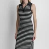 Vestido polo sin mangas de canalé Vestido polo sin mangas de canalé