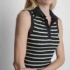 Vestido polo sin mangas de canalé Vestido polo sin mangas de canalé