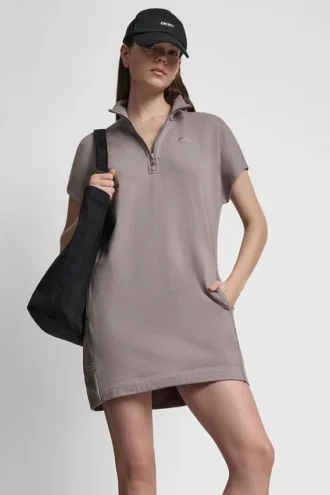 Vestido tipo zapatilla con logotipo burbuja metalizado